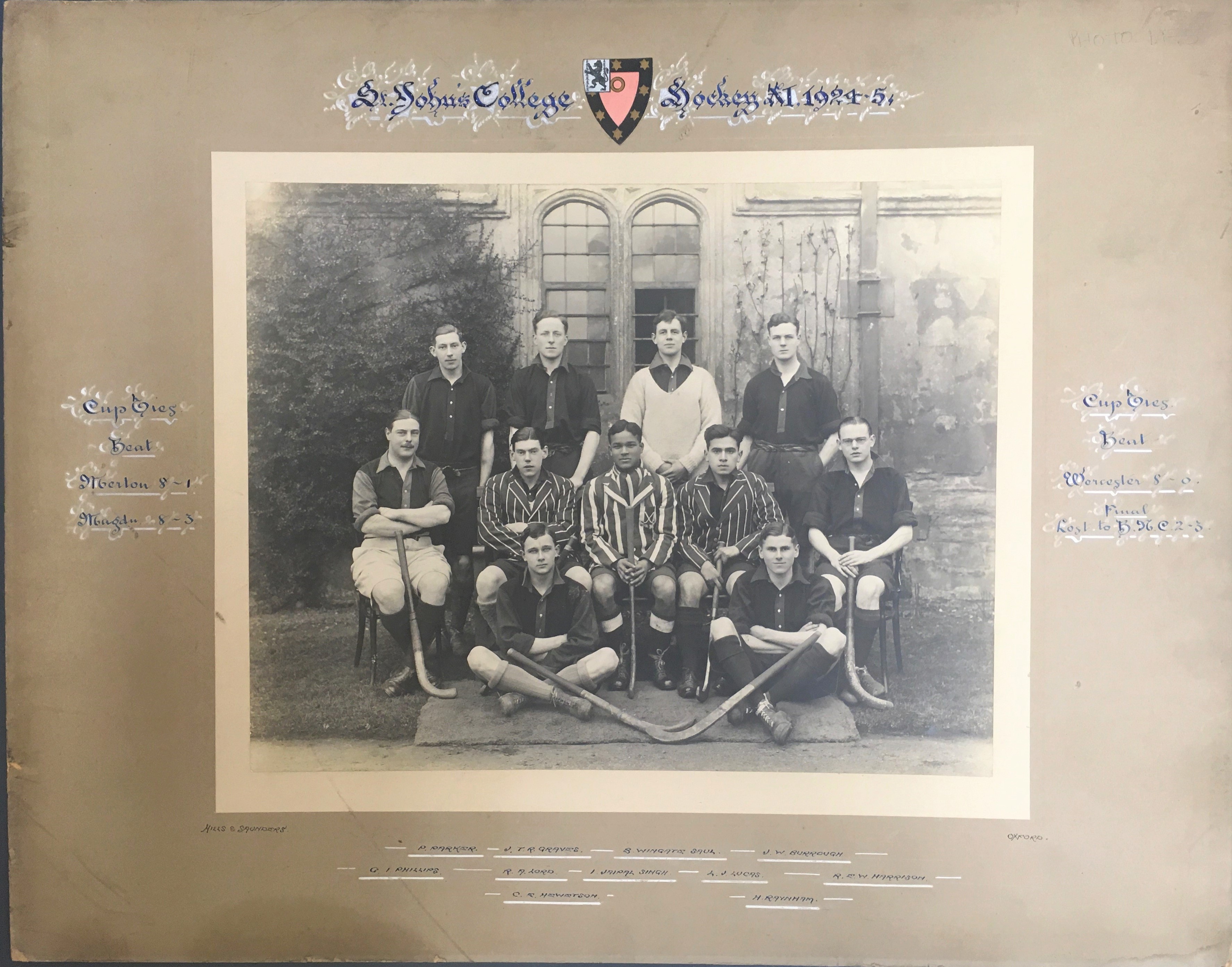Japial Singh Munda, Captain of St John's College Hockey Team 1924-25