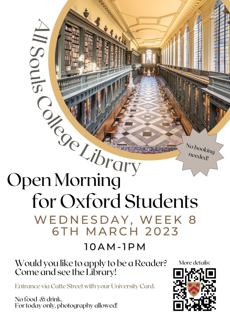 Poster with image of the library and text as above.