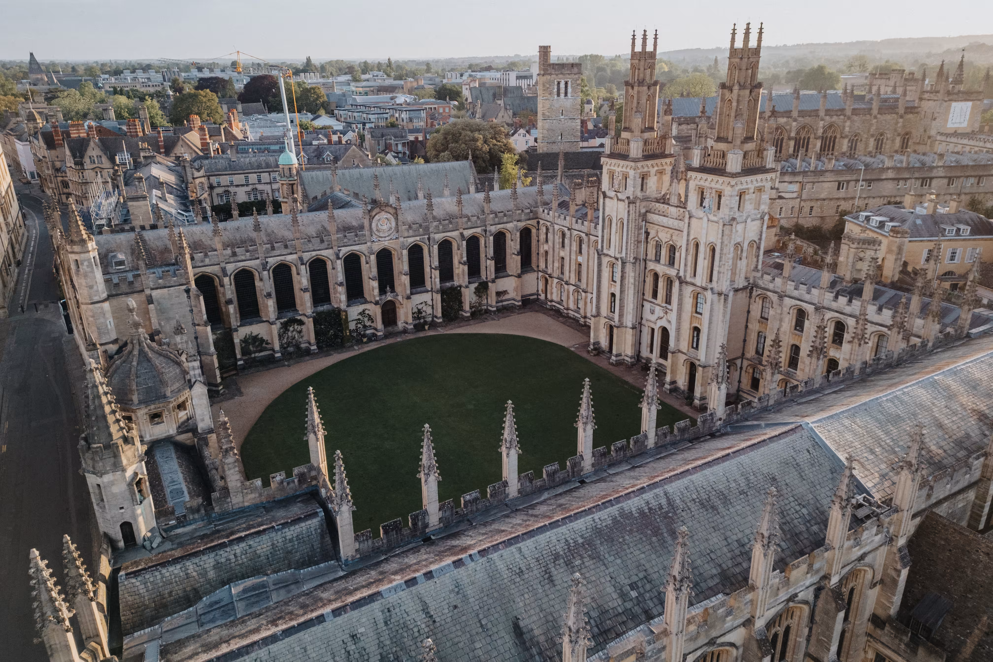 Aerial view of All Souls College, Oxford