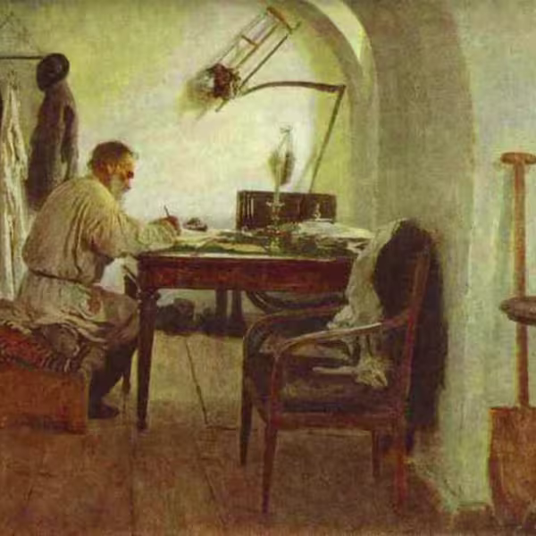 Tolstoy in study art